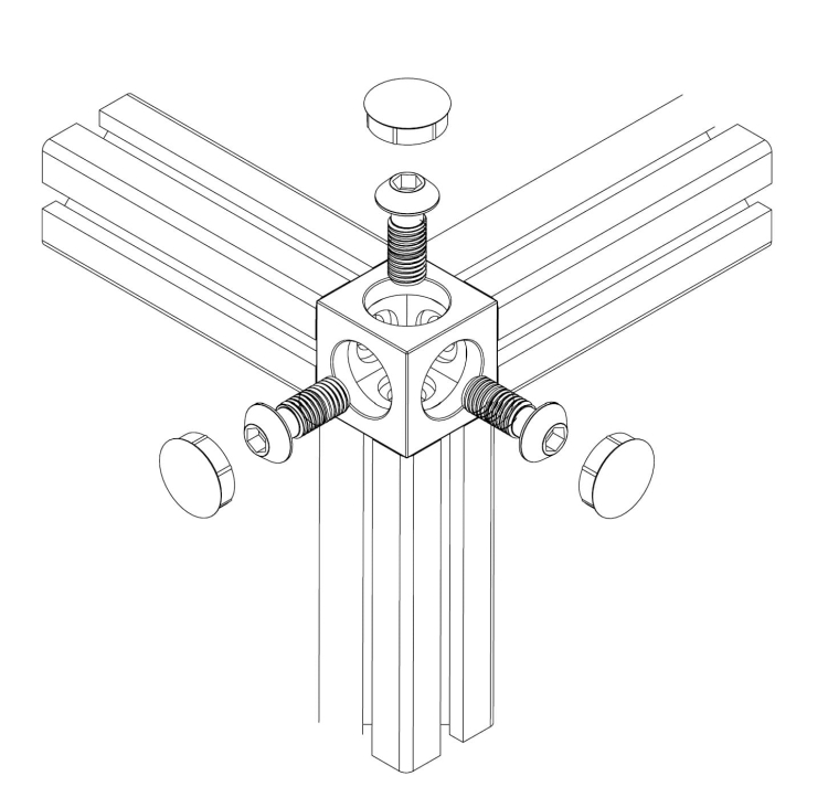 Narożny łącznik 90 stopni do profili aluminiowych z systemu T-slot